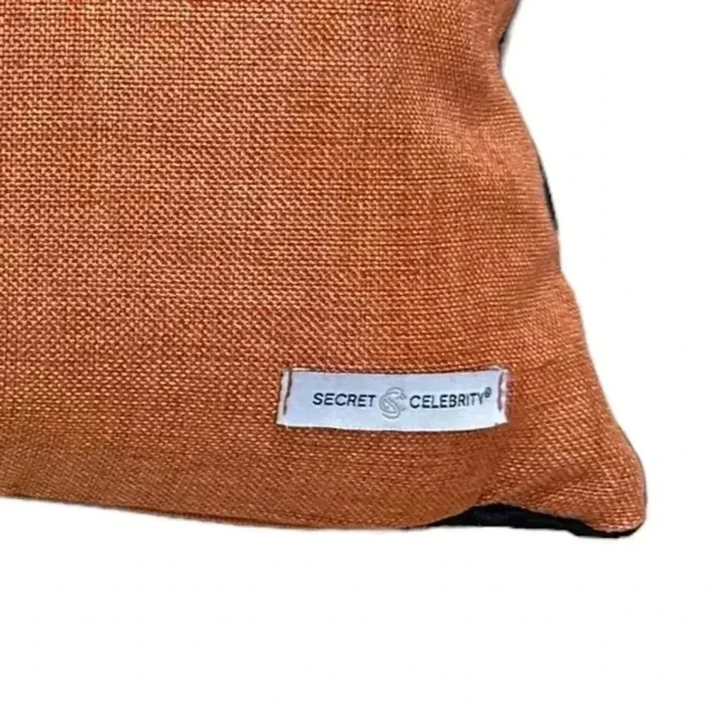 Secret Celebrity Halloween Throw Pillow Happy Haunting  Spider Orange